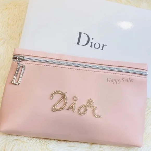 Dior Pouch Cosmetics Organizer Makeup Bag Pink Dopp Kit Clutch Designer GWP NEW